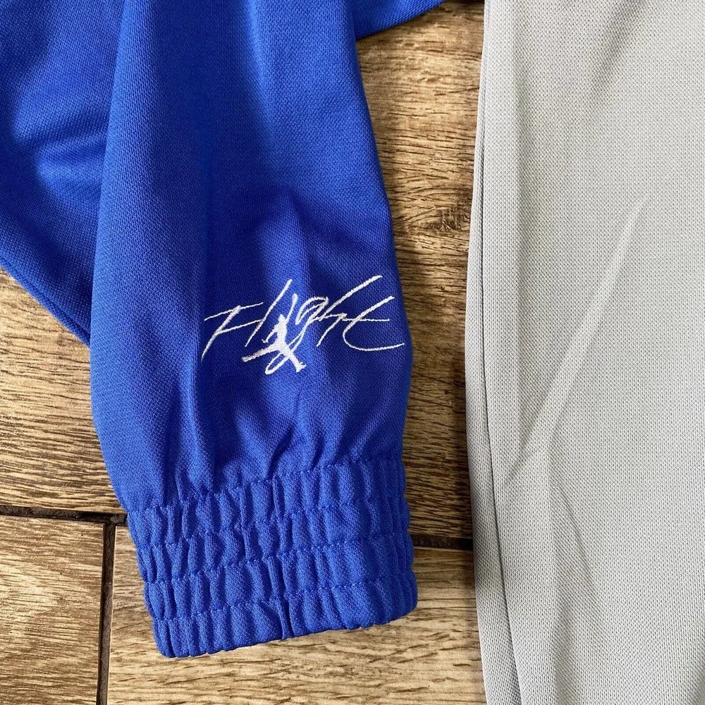 Air Jordan Flight Jacket Gray Blue Large Jumpman Track Jacket - Picture 4 of 10